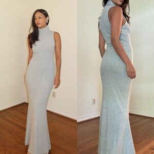 *24 HOUR SALE* In Between Grey Turtleneck Sleeveless Maxi Dress